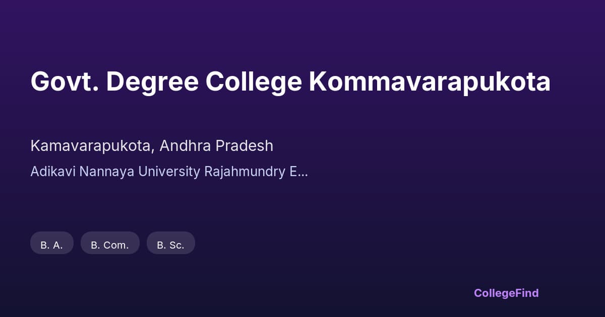 govt. degree college kommavarapukota