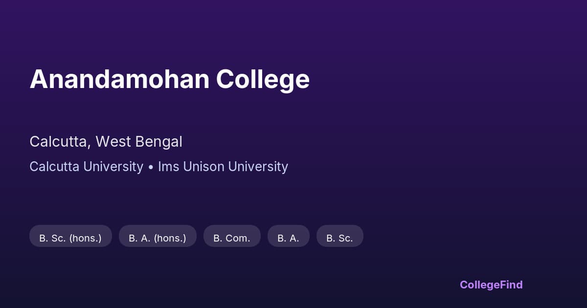 anandamohan college