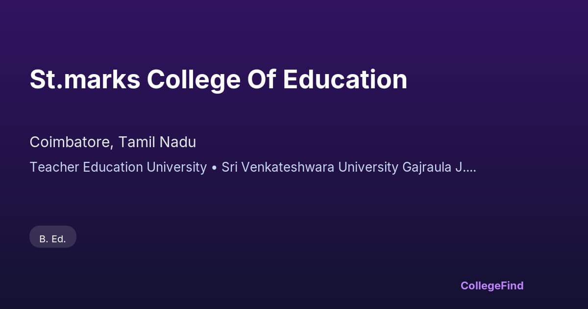 st.marks college of education