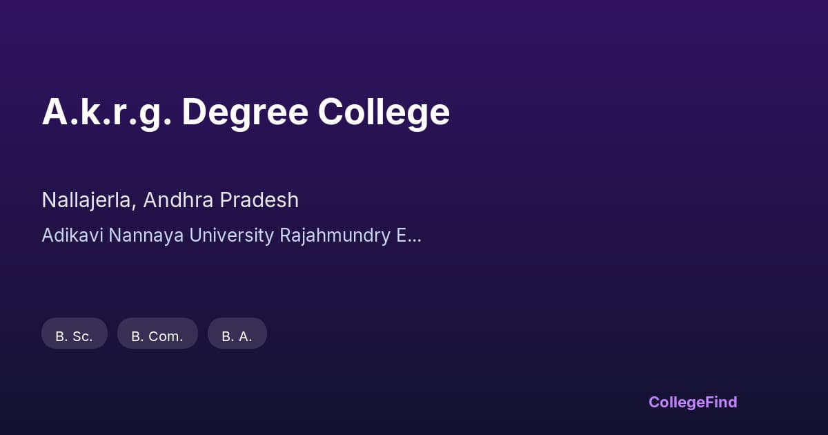 a.k.r.g. degree college