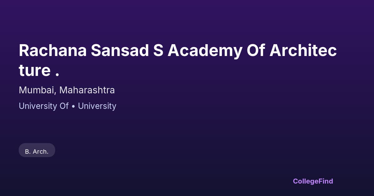 rachana sansad s academy of architecture .