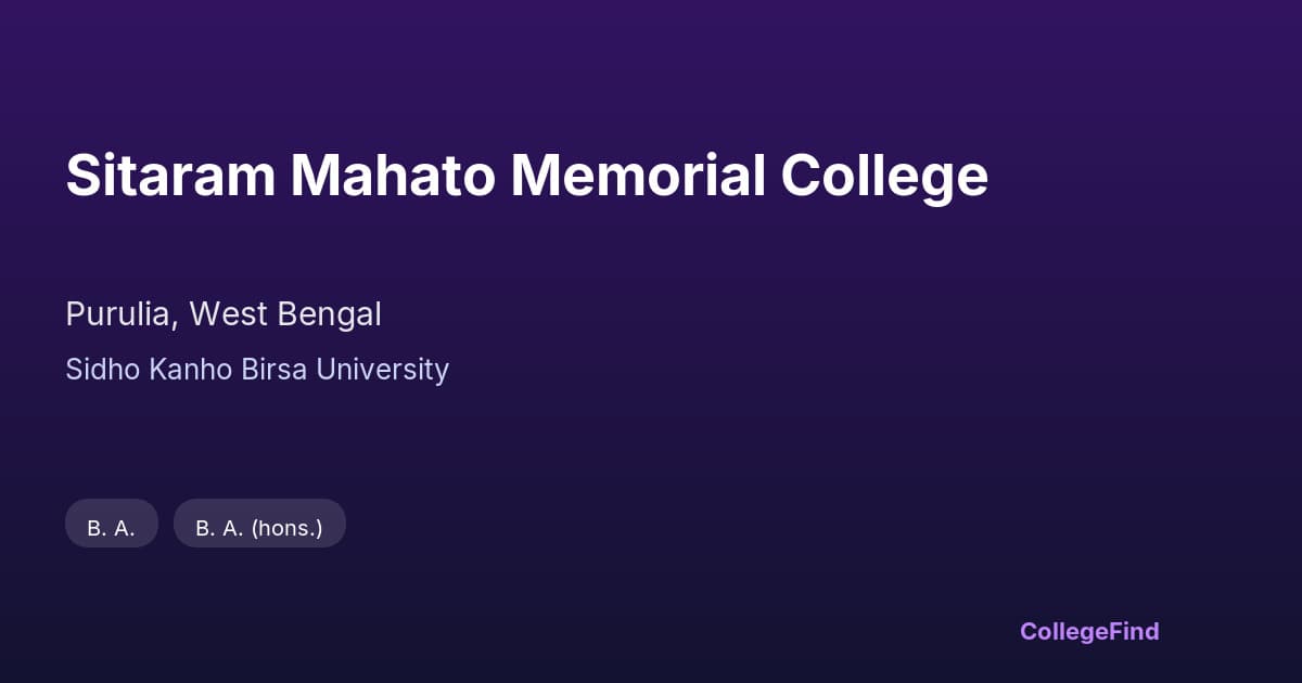 sitaram mahato memorial college