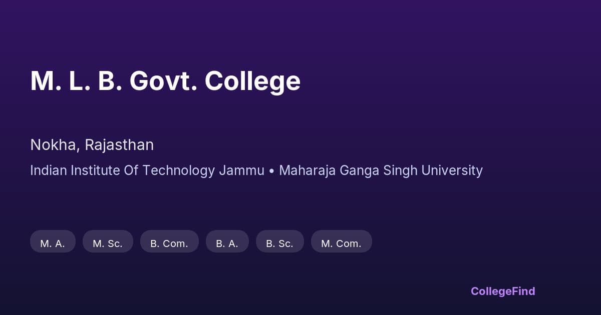 m. l. b. govt. college