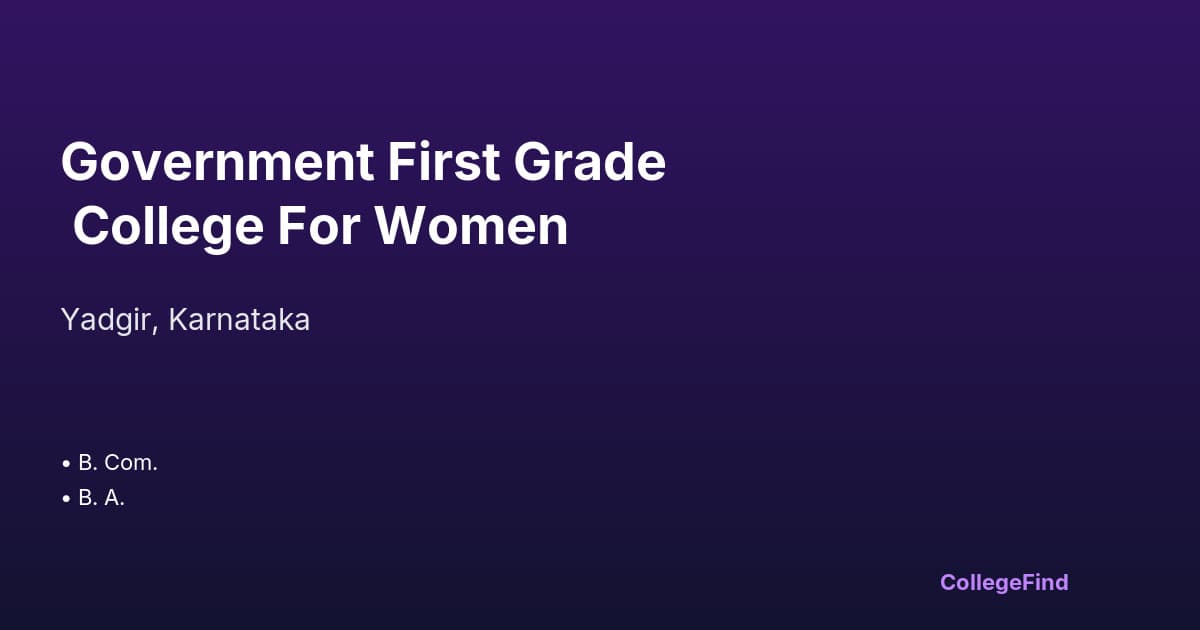 government first grade college for women