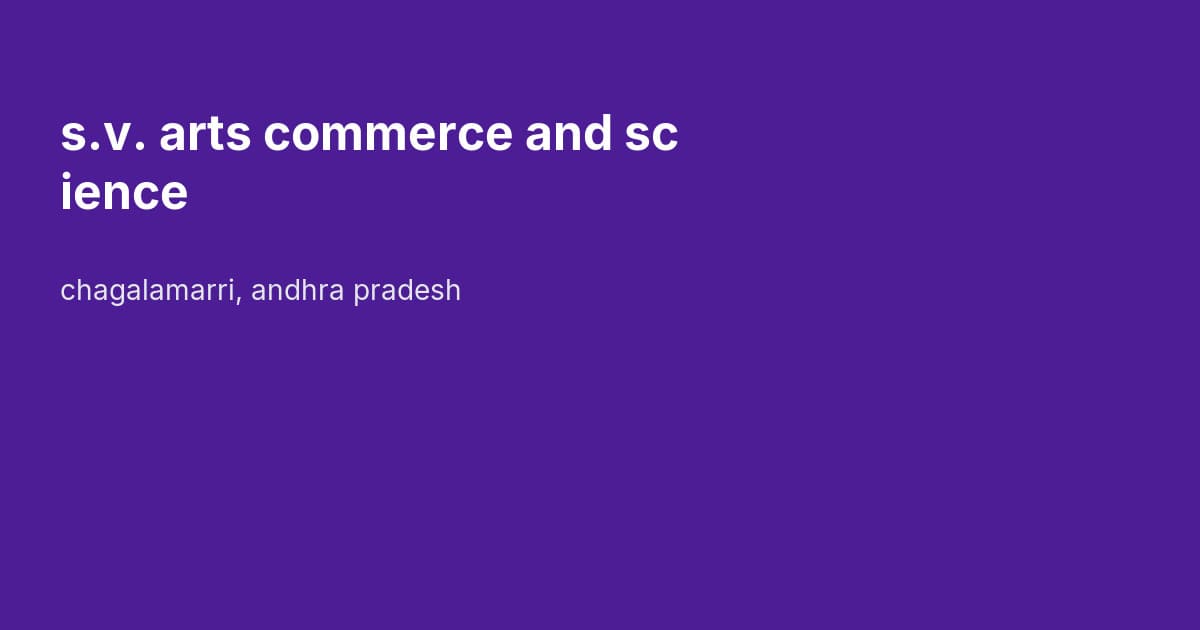 s.v. arts commerce and science