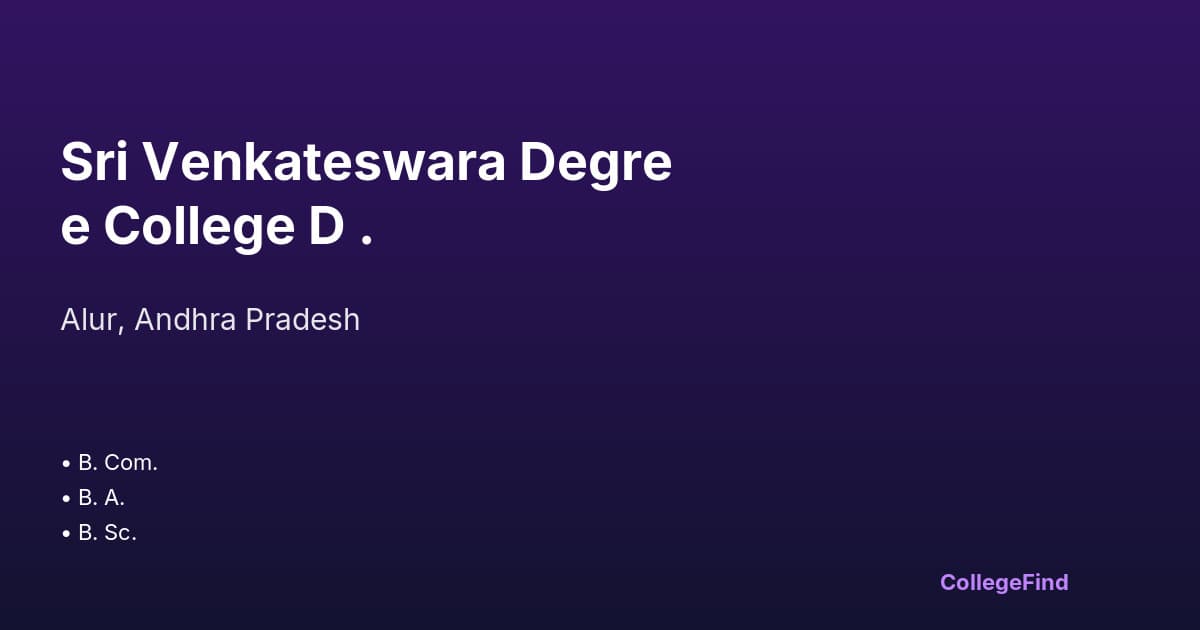 sri venkateswara degree college d .