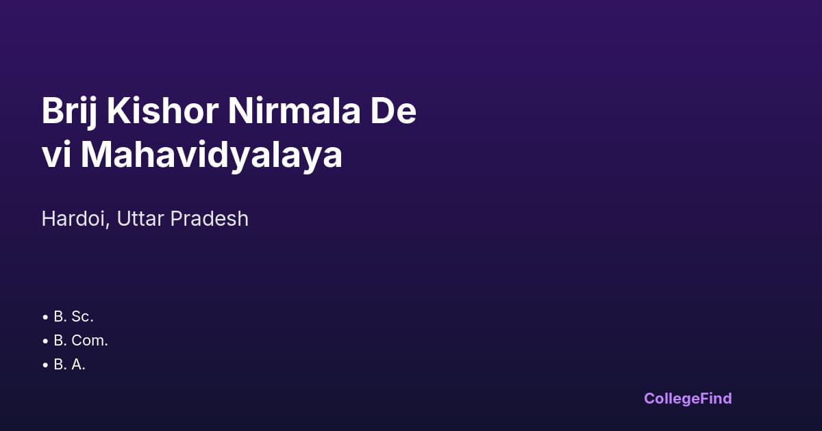 brij kishor nirmala devi mahavidyalaya