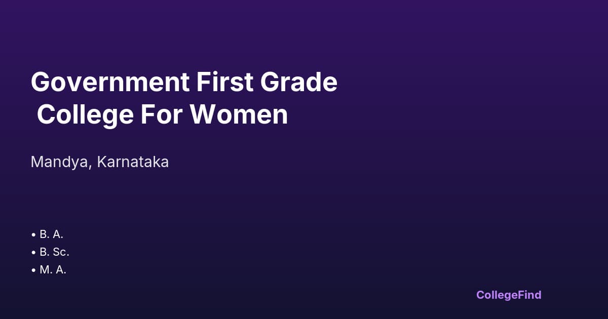 government first grade college for women