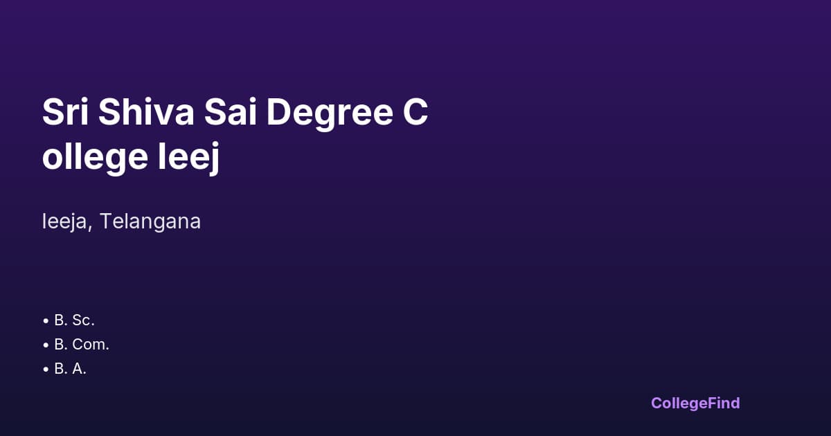 sri shiva sai degree college ieej