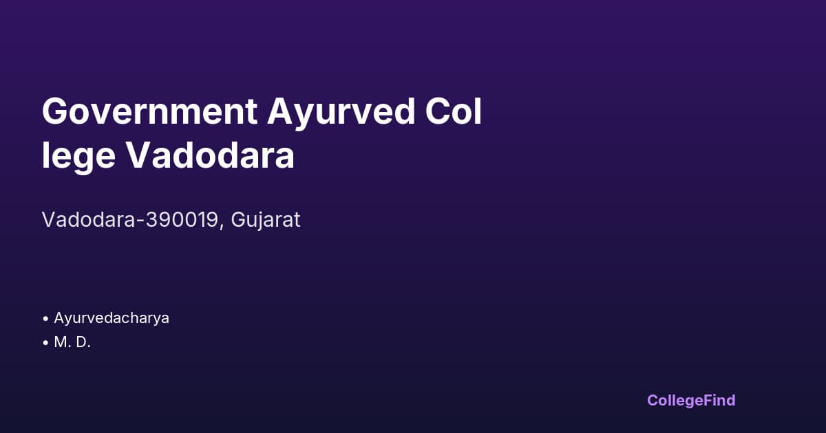 government ayurved college vadodara