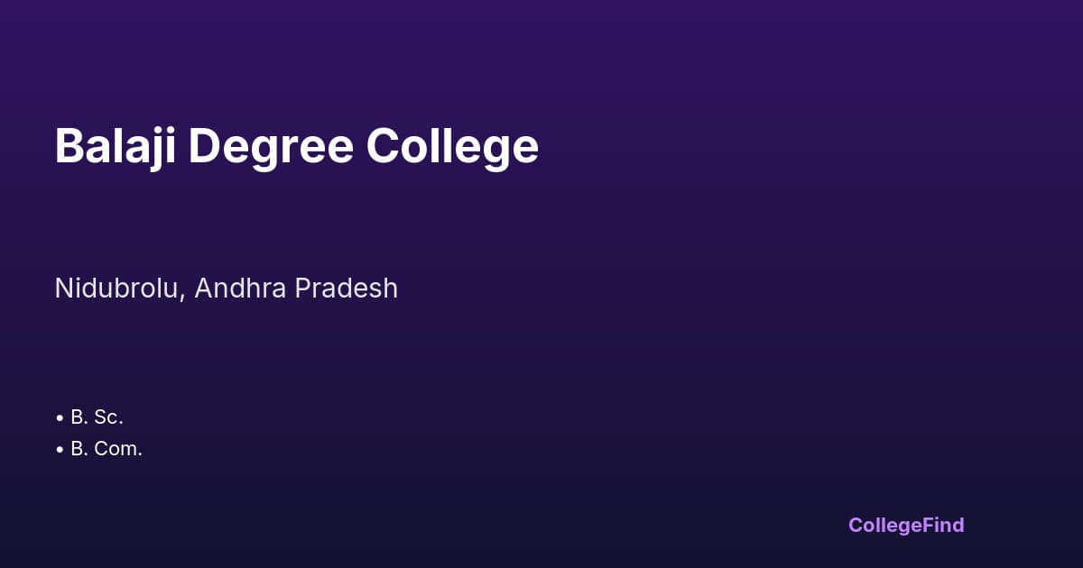 balaji degree college