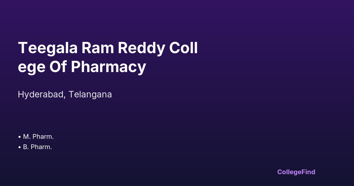 teegala ram reddy college of pharmacy