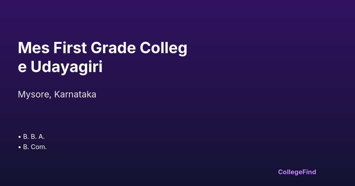 mes first grade college udayagiri