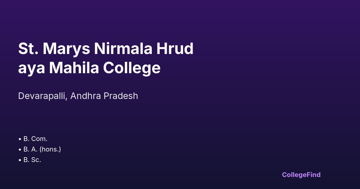 st. marys nirmala hrudaya mahila college