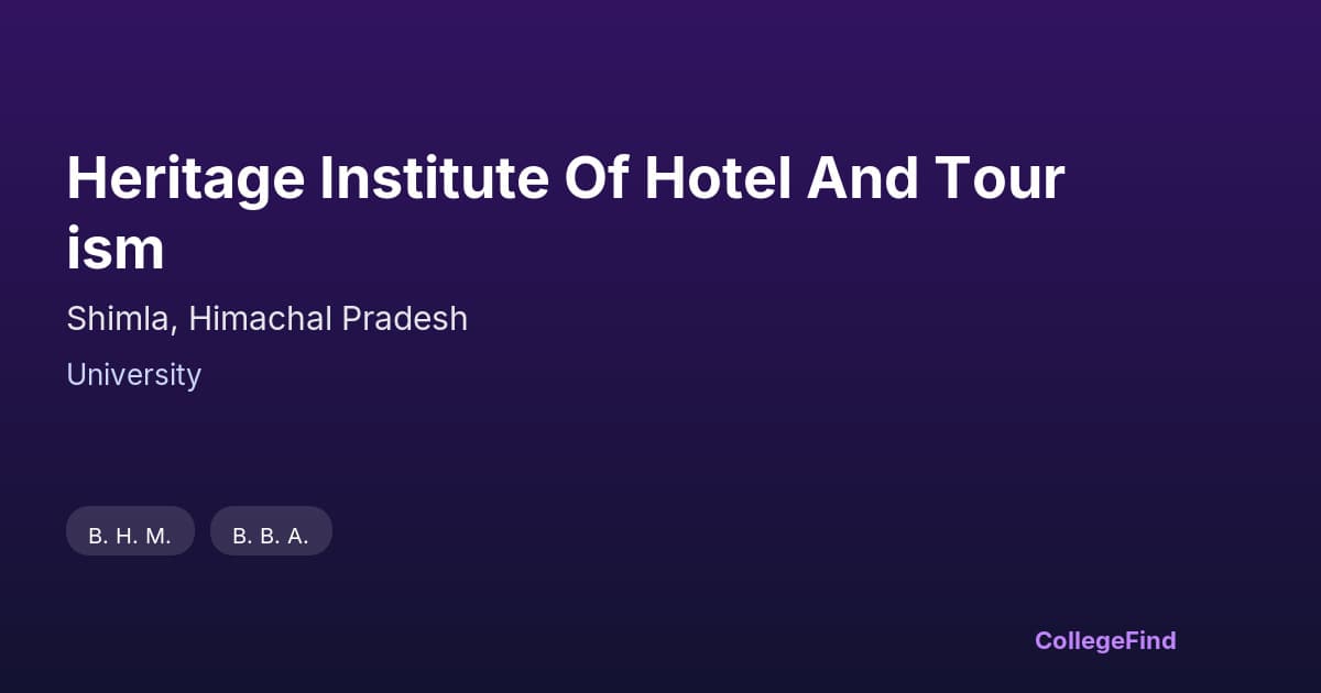 heritage institute of hotel and tourism