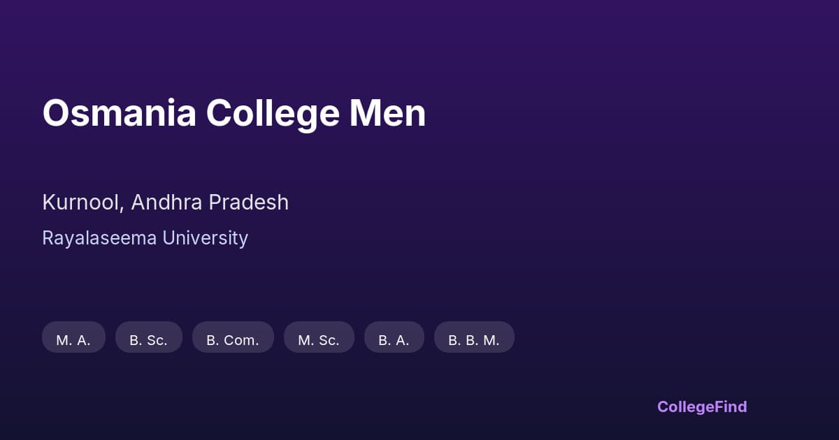 osmania college men