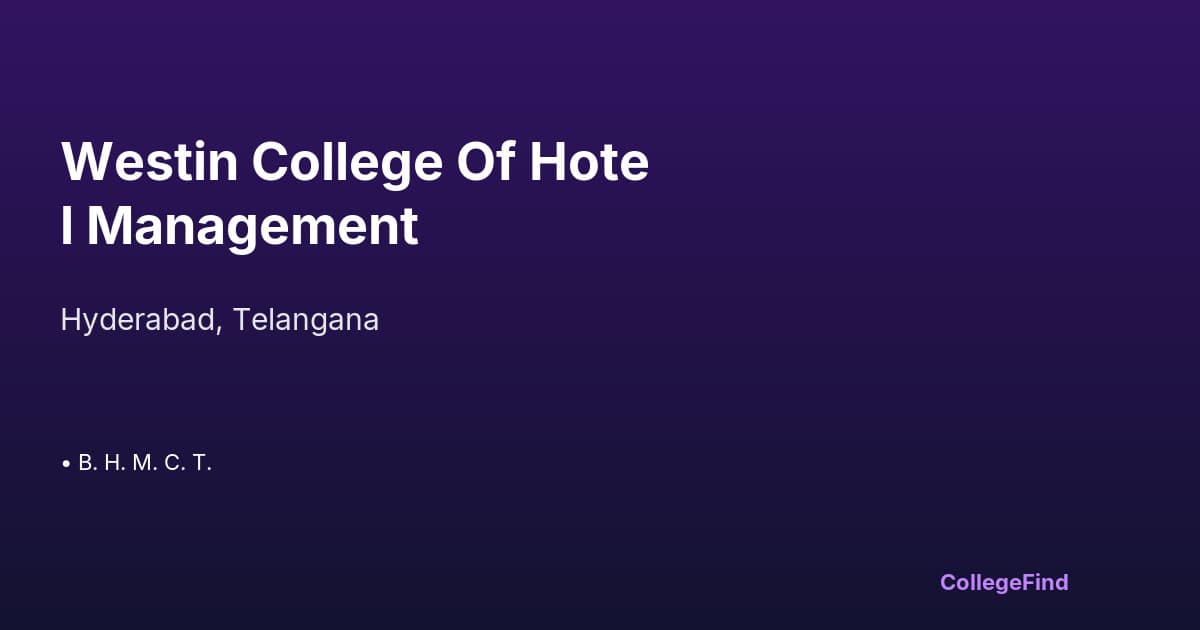 westin college of hotel management
