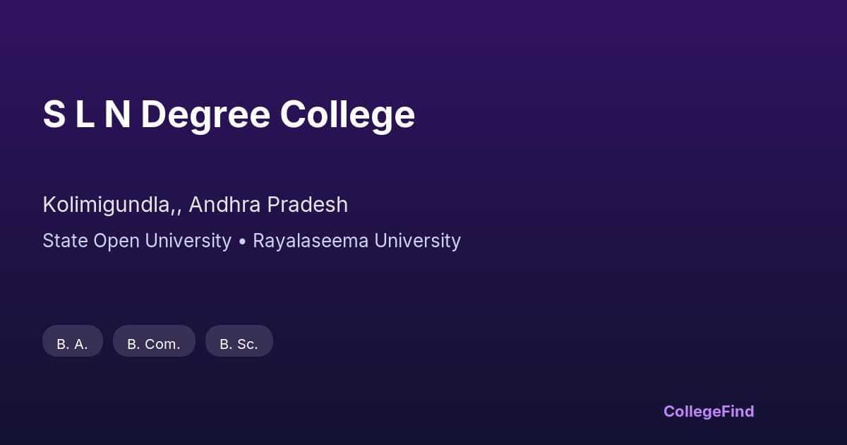 s l n degree college