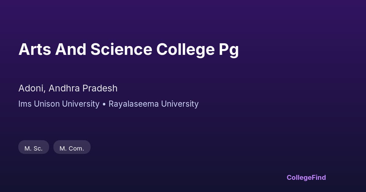 arts and science college pg