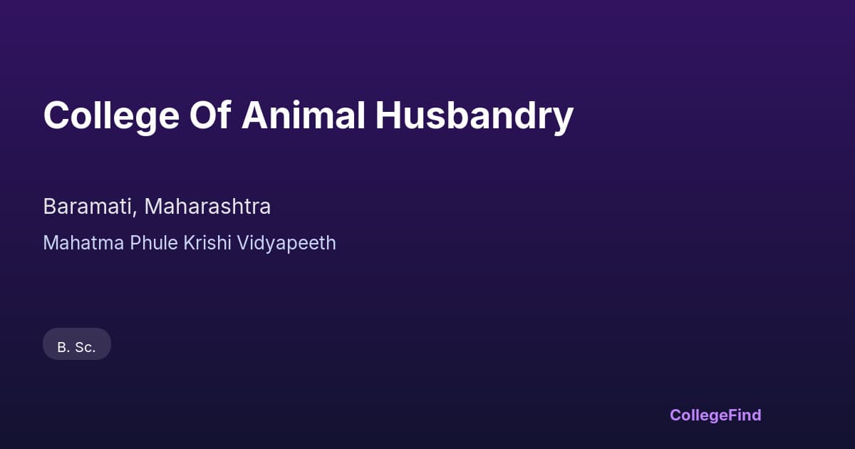 college of animal husbandry