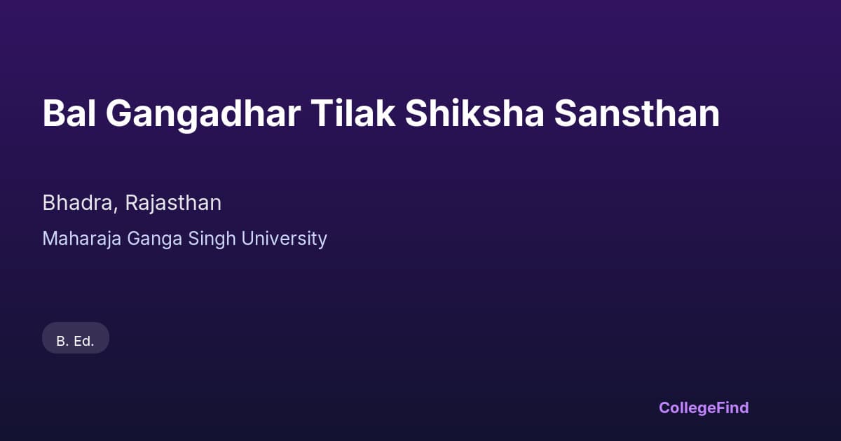 bal gangadhar tilak shiksha sansthan