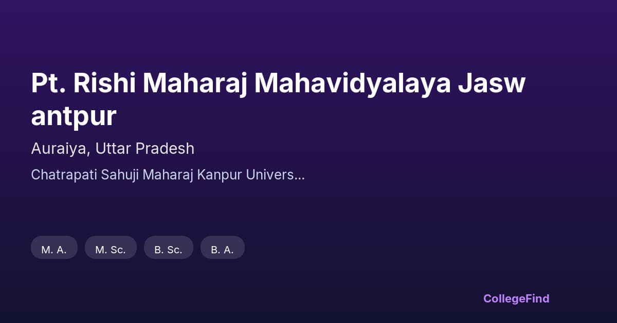 pt. rishi maharaj mahavidyalaya jaswantpur