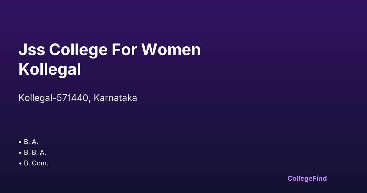 jss college for women kollegal