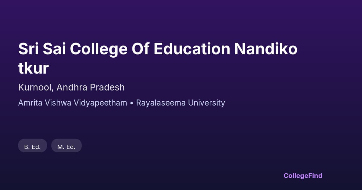 sri sai college of education nandikotkur