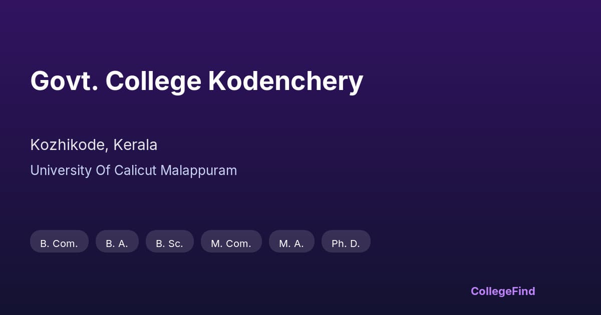 govt. college kodenchery
