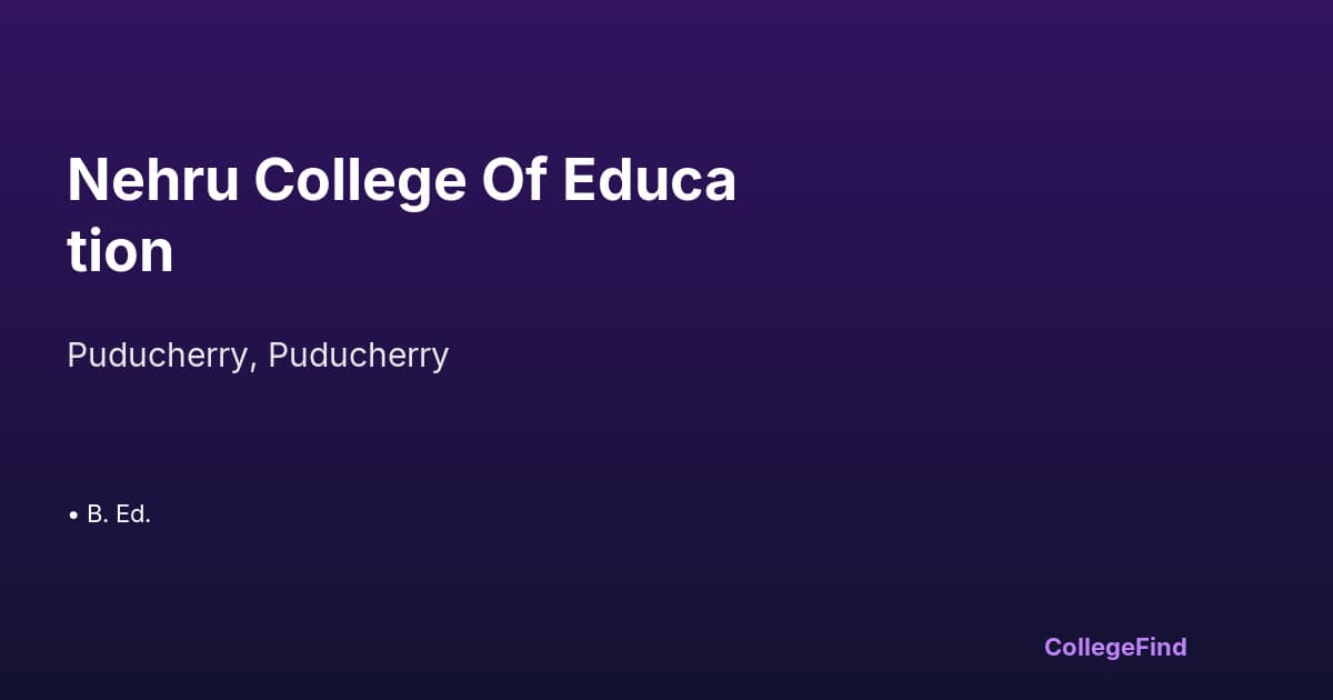 nehru college of education