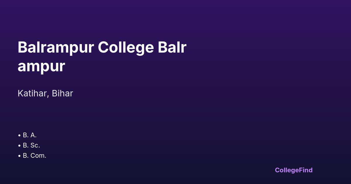 balrampur college balrampur