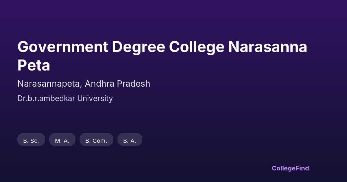 government degree college narasanna peta