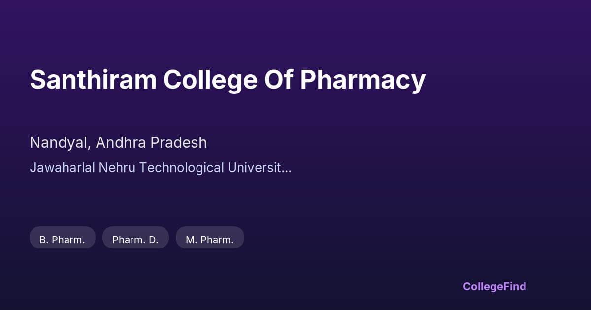 santhiram college of pharmacy