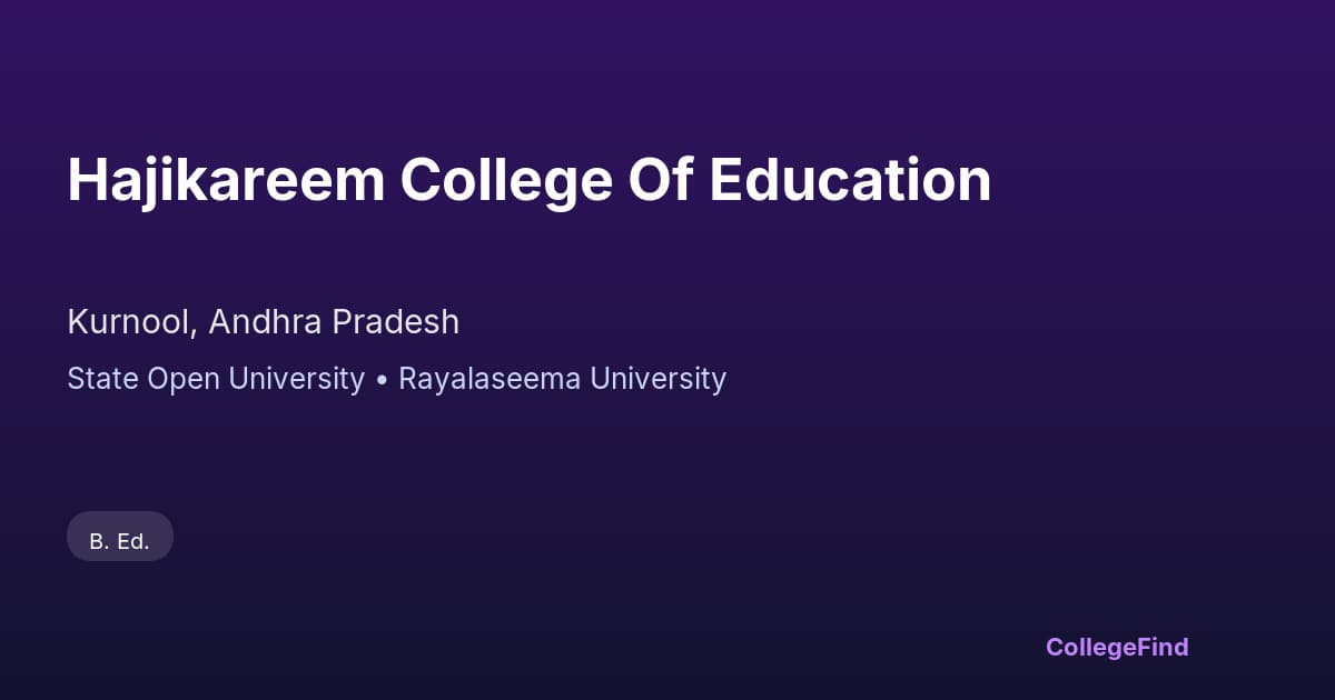 hajikareem college of education