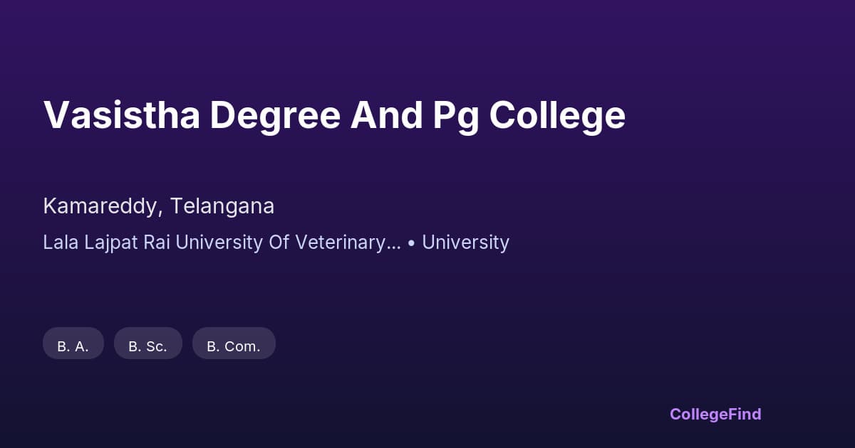 vasistha degree and pg college