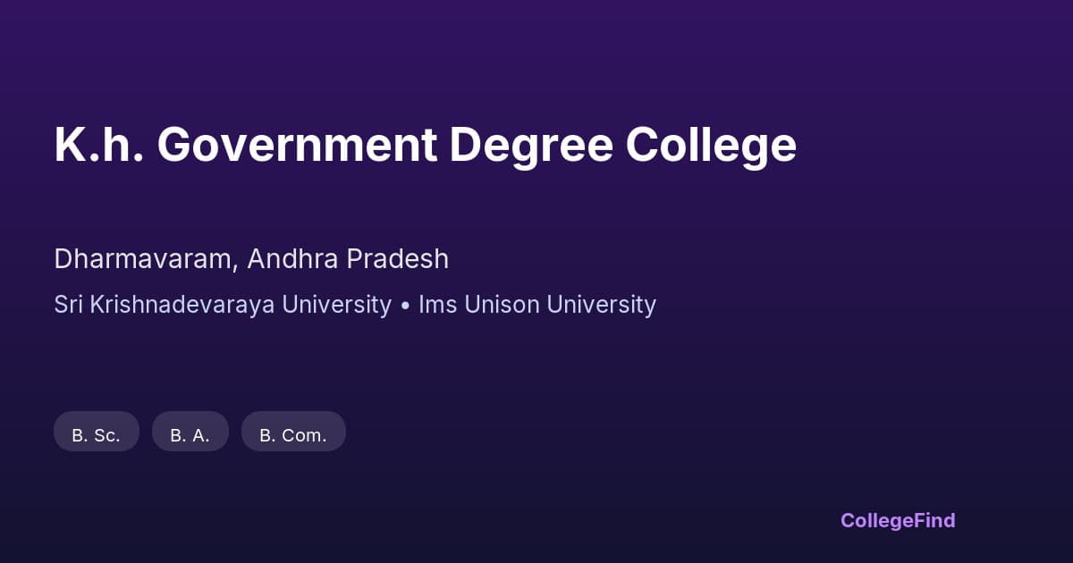 k.h. government degree college