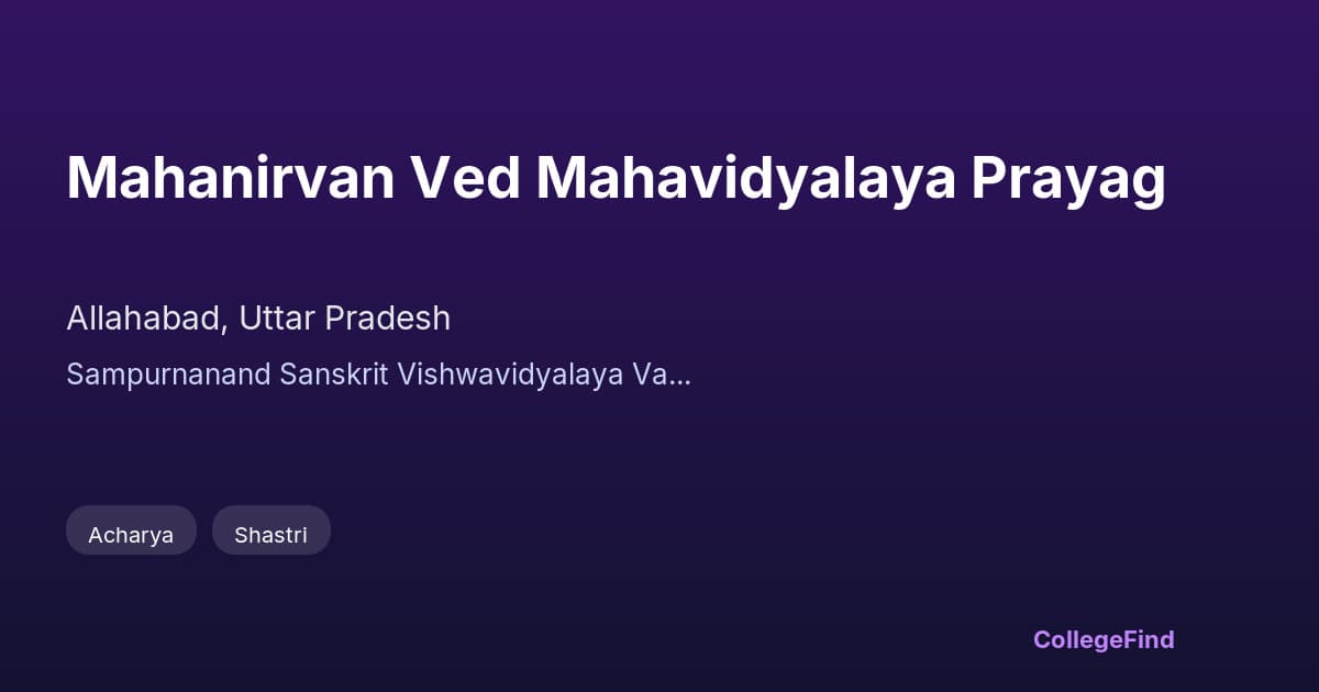 mahanirvan ved mahavidyalaya prayag