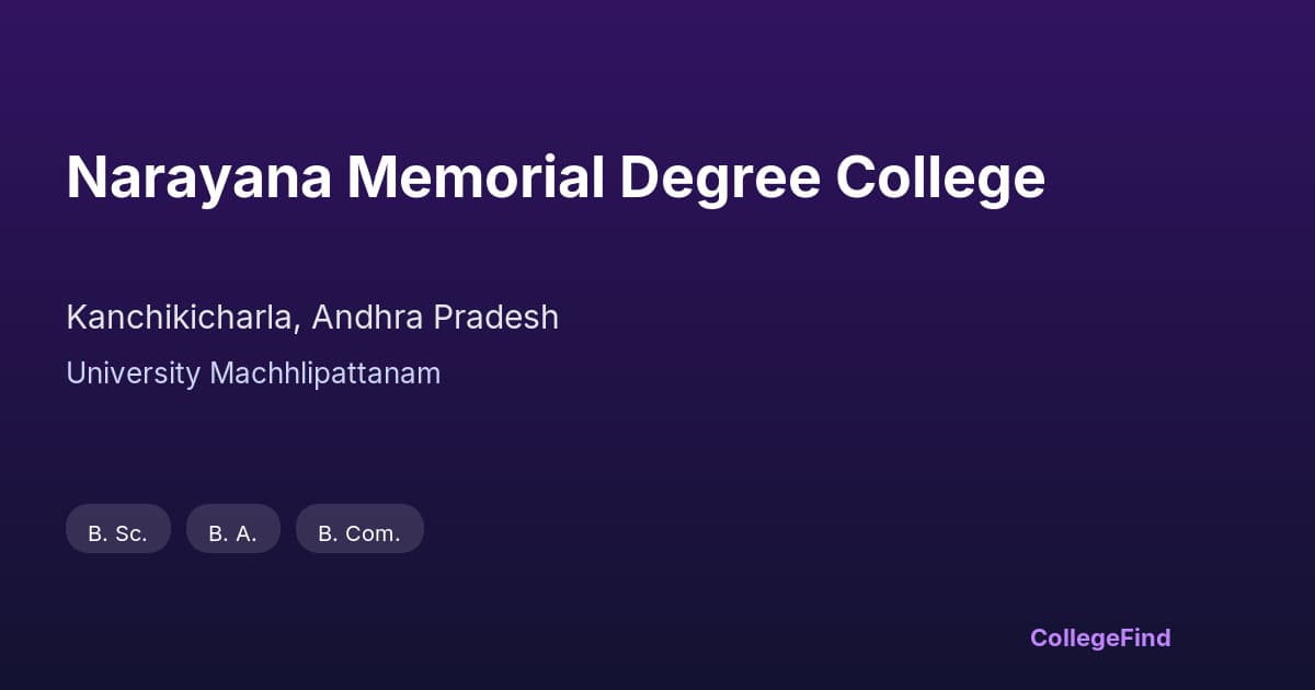 narayana memorial degree college