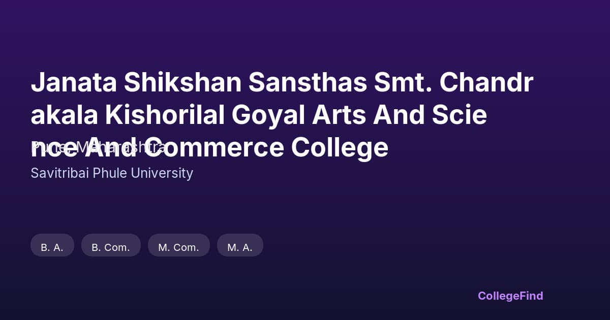 janata shikshan sansthas smt. chandrakala kishorilal goyal arts and science and commerce college