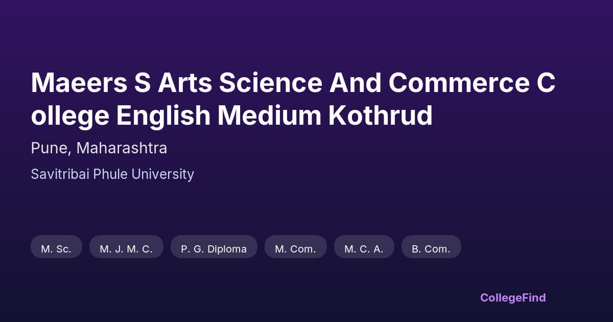 maeers s arts science and commerce college english medium kothrud