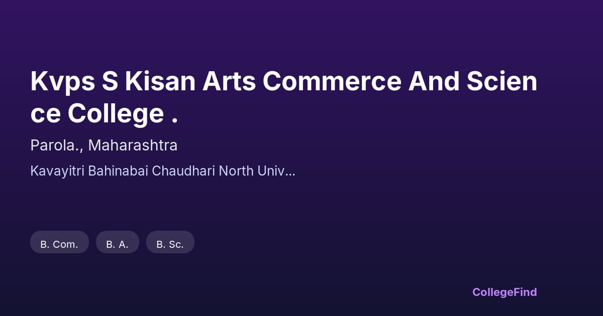 kvps s kisan arts commerce and science college .