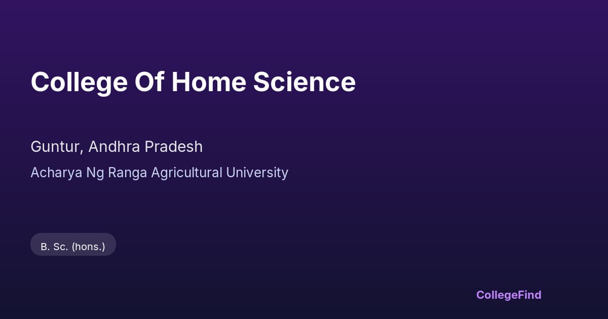 college of home science
