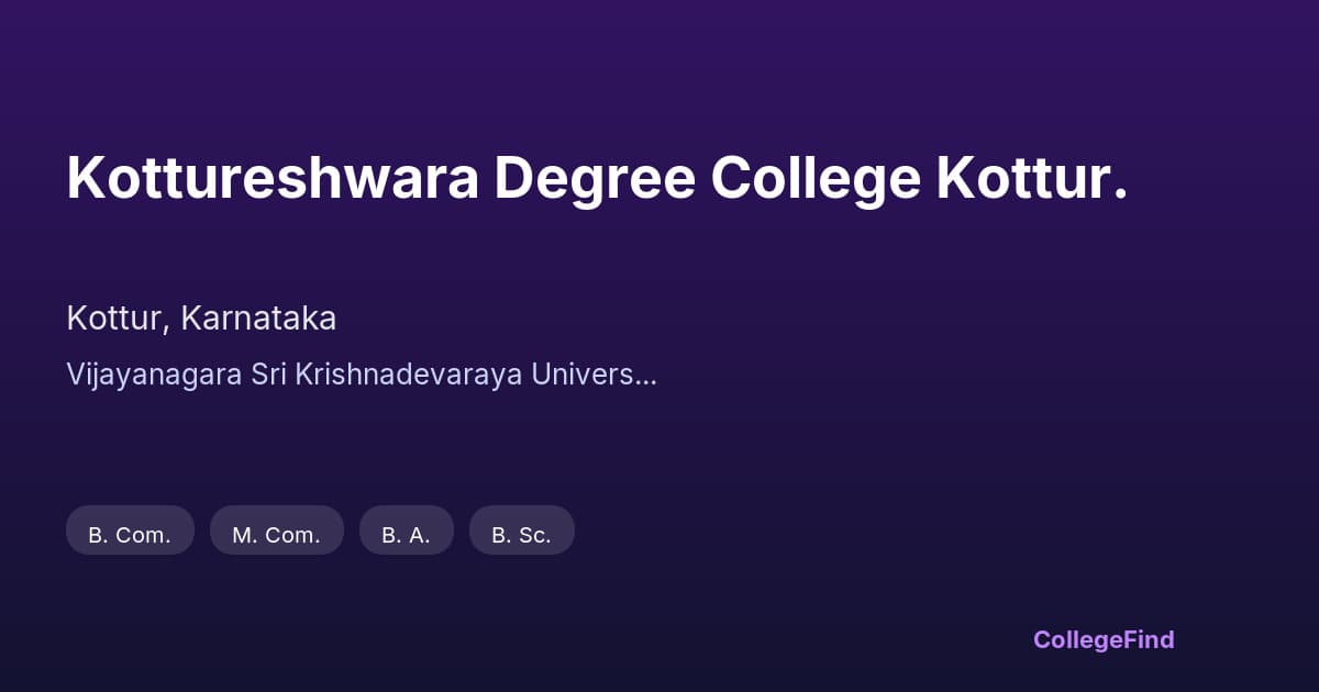 kottureshwara degree college kottur.
