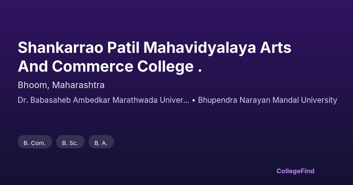 shankarrao patil mahavidyalaya arts and commerce college .