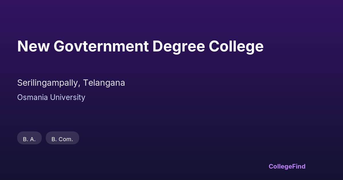 new govternment degree college