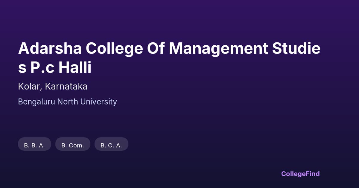 adarsha college of management studies p.c halli