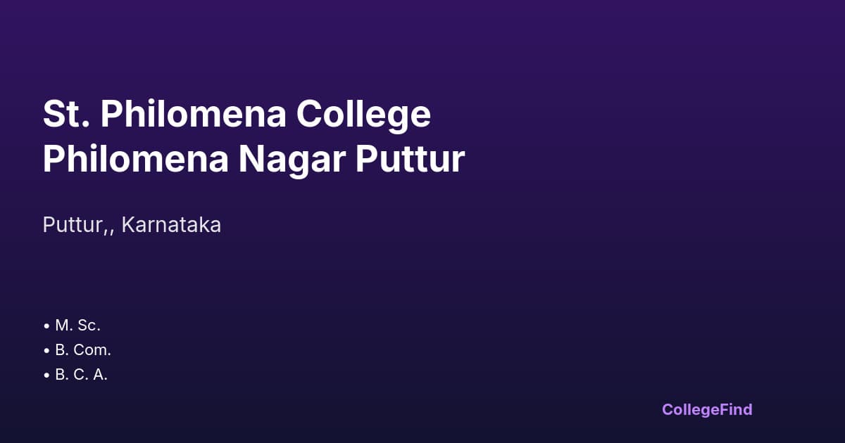 st. philomena college philomena nagar puttur