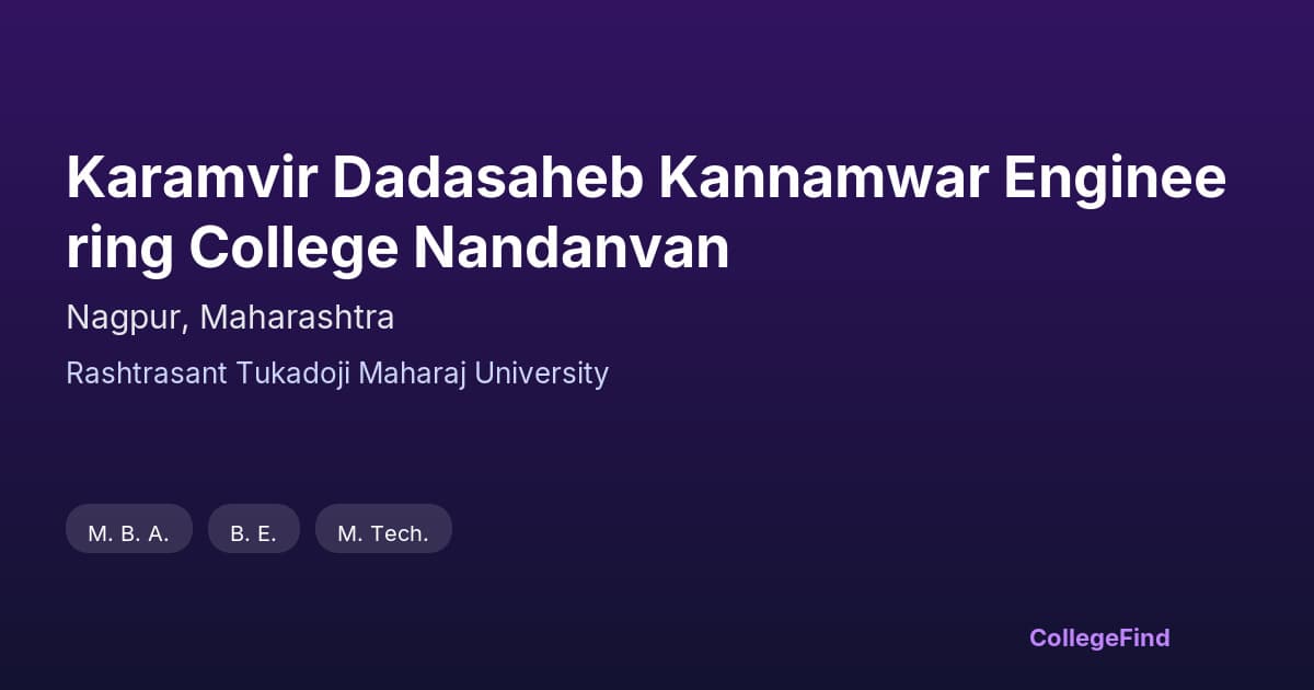 karamvir dadasaheb kannamwar engineering college nandanvan