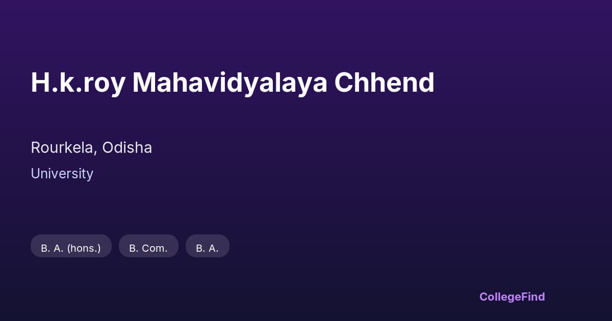 h.k.roy mahavidyalaya chhend