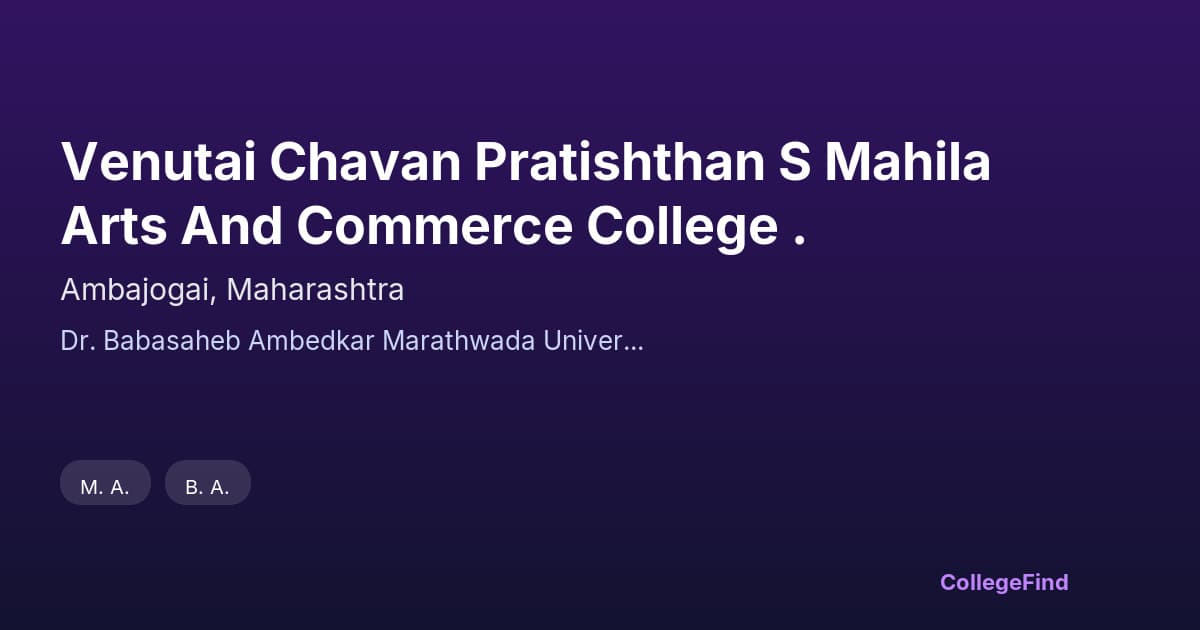 venutai chavan pratishthan s mahila arts and commerce college .